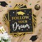 Graduation Decoration Class of 2026, 350PCS Graduation Party Supplies Disposable Dinnerware(Serve 50) with Paper Plates Cup Napkin Fork Knife Spoon College High School Grad Decor(Black & Gold)